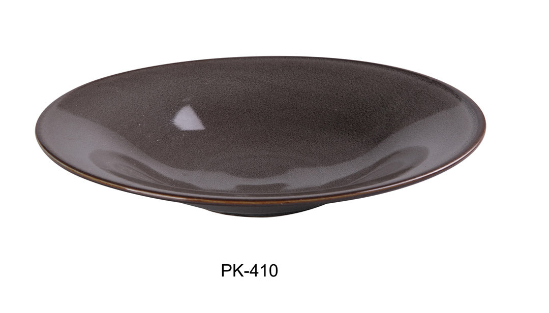 Yanco PK - 410 Peacock 10 1/2" x 1 7/8" Soup/Salad Plate, 15 Oz, China, Pack of 24
