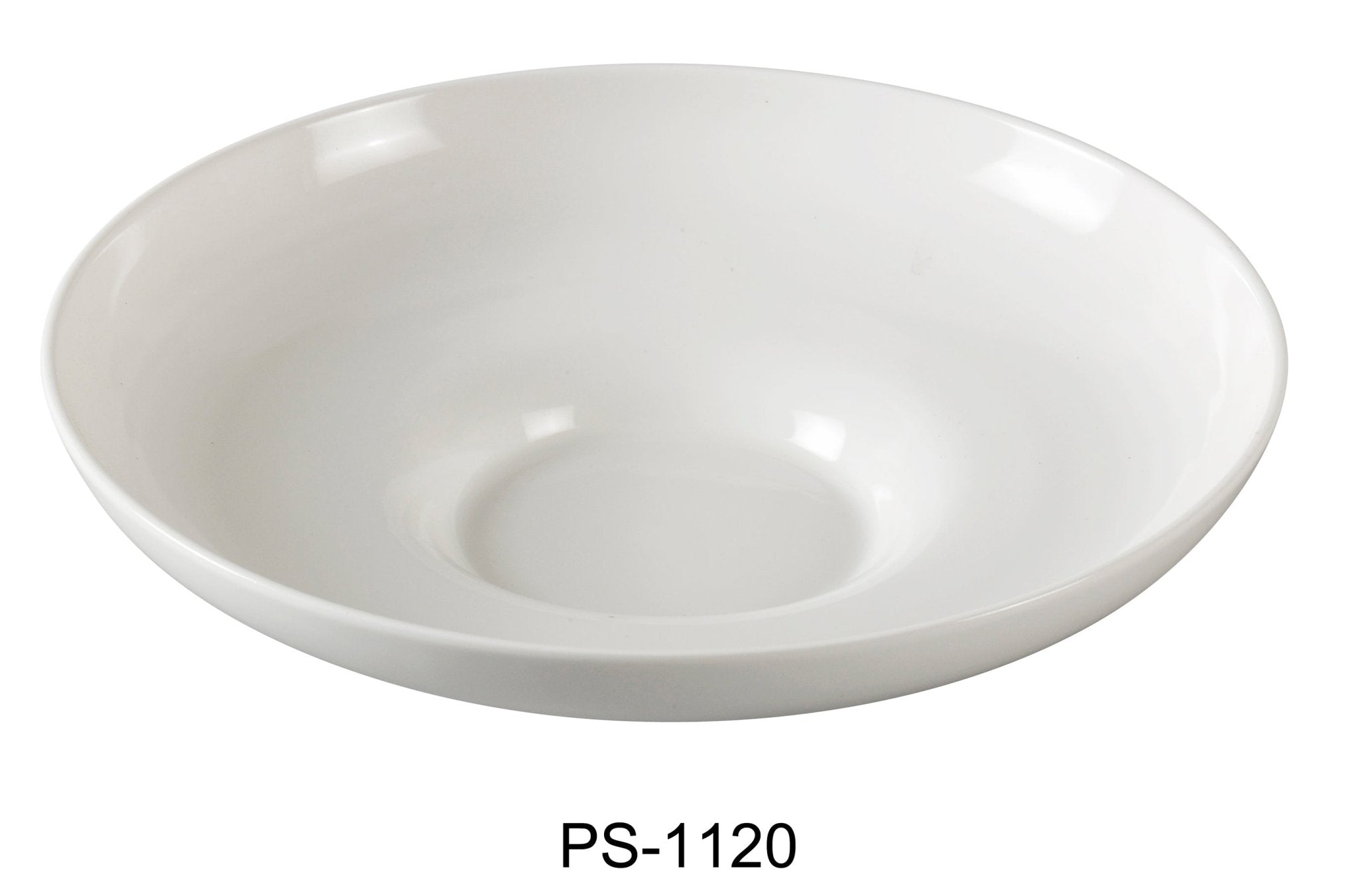 Yanco PS - 1120 Piscataway 10" Salad Bowl, 32 Oz, China, Round, White, Pack of 12