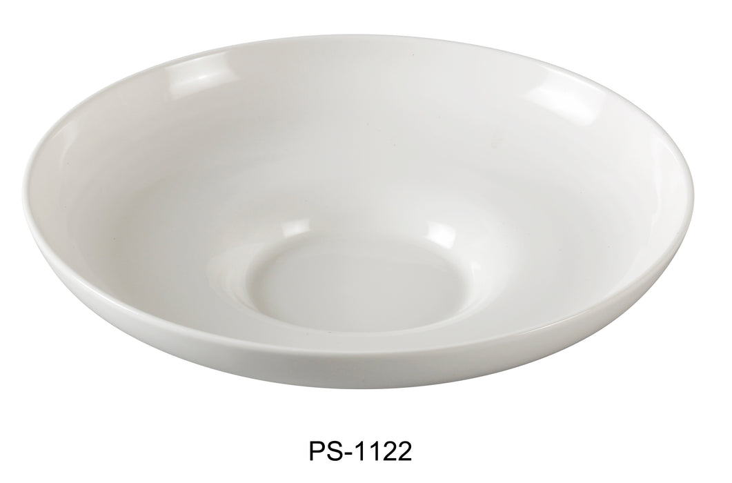 Yanco PS-1122 Piscataway 12" Salad Bowl, 48 Oz, China, Round, White, Pack of 12