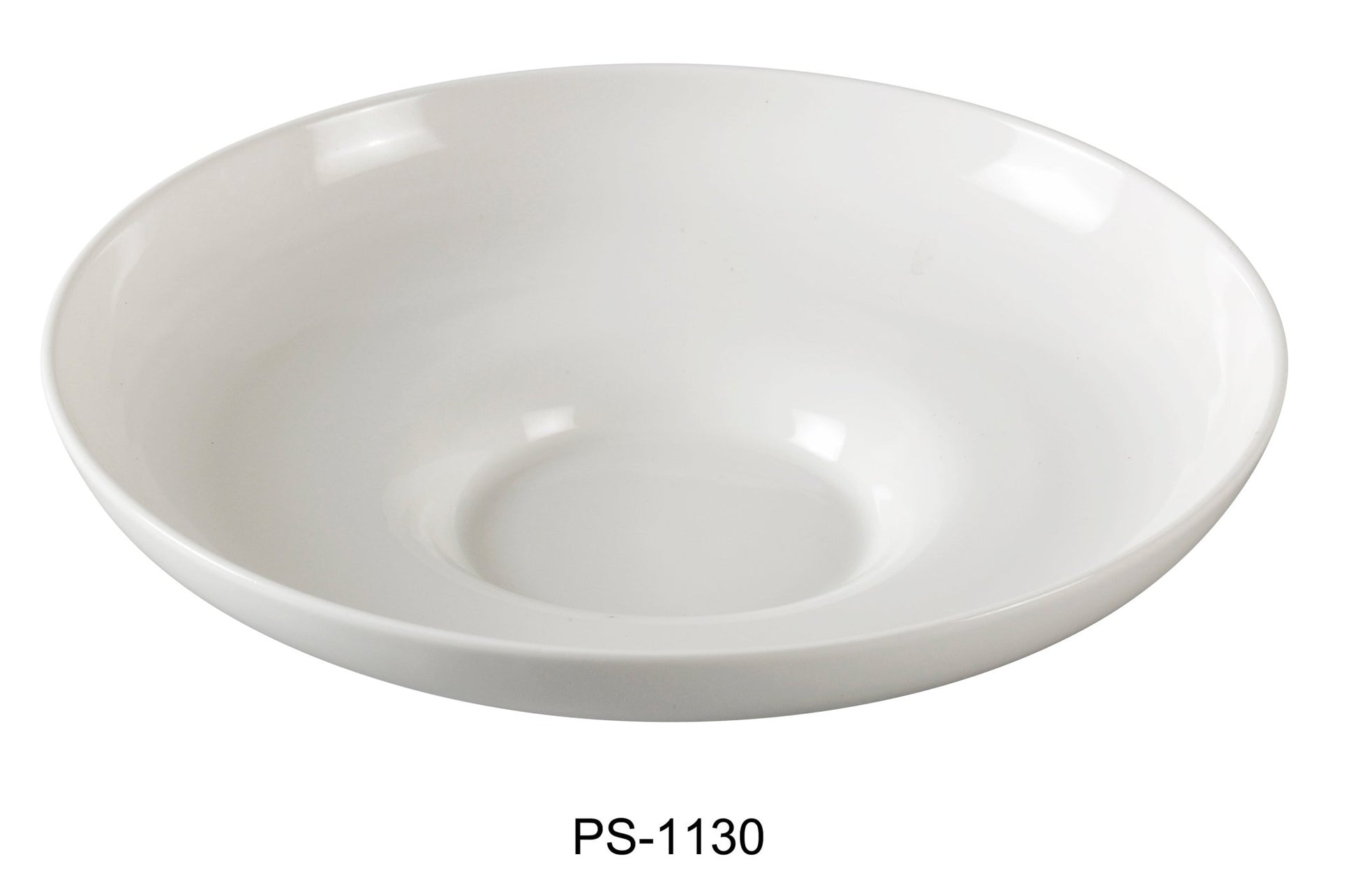 Yanco PS - 1130 Piscataway 13" Salad Bowl, 60 Oz, China, Round, White, Pack of 12