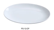 Yanco PS - 12 - CP Piscataway 12" x 8 1/4" Coupe Platter, China, White, Pack of 12