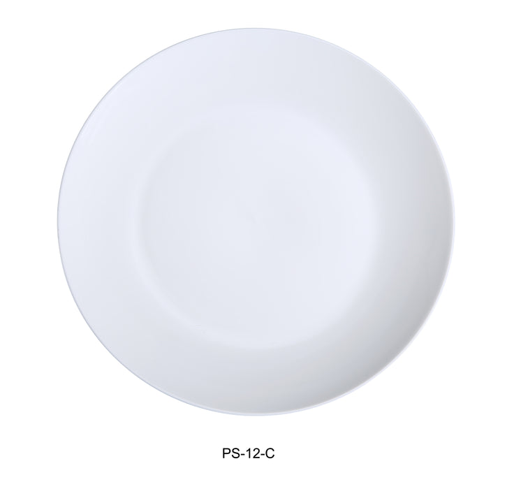 Yanco PS-12-C Piscataway 12" Coupe Plate, China, Round, White, Pack of 12