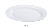 Yanco PS - 12 Piscataway - 2 10 5/8" x 7 1/4" Oval Platter, China, White, Pack of 24