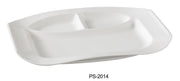 Yanco PS - 2014 Piscataway 14 1/2" x 9 1/2" 3 - Compartment, China, Rectangular, White, Pack of 12