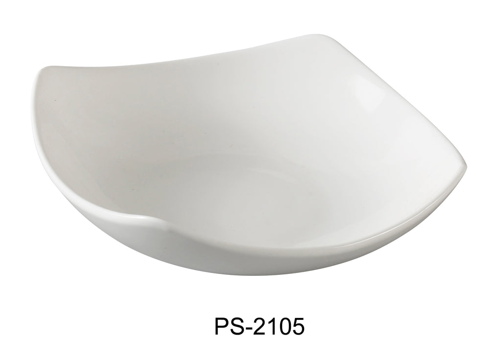 Yanco PS-2105 Piscataway 5 1/2" Square Bowl, 6 Oz, China, White, Pack of 36