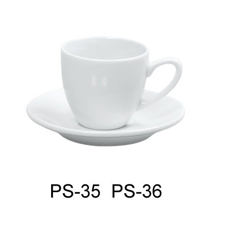 Yanco PS - 35 Piscataway - 2 2 1/2" Espresso Cup, 3.5 Oz, China, White, Pack of 36