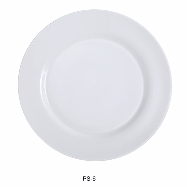 Yanco PS-6 Piscataway-2 6 1/4" Round Plate, China, White, Pack of 36