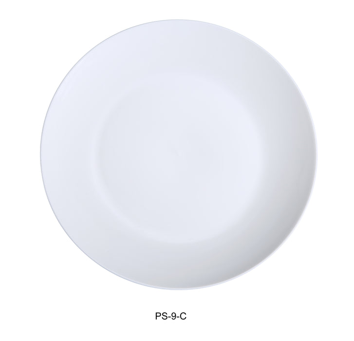 Yanco PS-9-C Piscataway 9" Coupe Plate, China, White, Pack of 24
