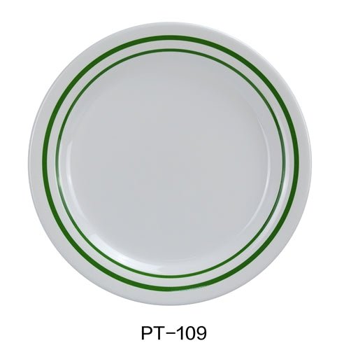 Yanco PT - 109 Pine Tree Round Dinner Plate, 9" Diameter, Melamine, Pack of 24