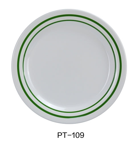 Yanco PT-109 Pine Tree Round Dinner Plate, 9" Diameter, Melamine, Pack of 24