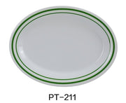 Yanco PT - 211 Pine Tree Oval Platter, 11.5" Length, 8" Width, Melamine, Pack of 24