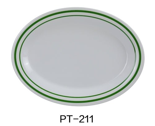 Yanco PT - 211 Pine Tree Oval Platter, 11.5" Length, 8" Width, Melamine, Pack of 24