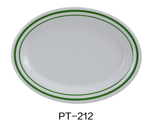 Yanco PT-212 Pine Tree Oval Platter, 12" Length, 9" Width, Melamine, Pack of 12