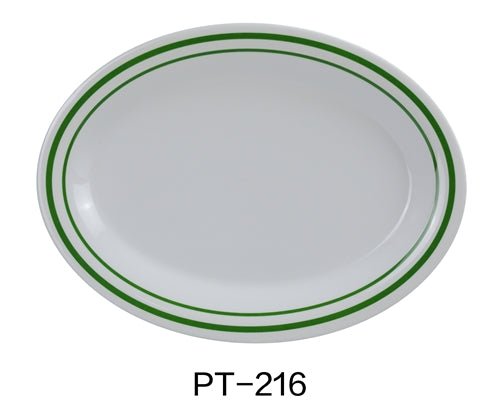 Yanco PT - 216 Pine Tree Oval Platter, 16" Length, 12" Width, Melamine, Pack of 12