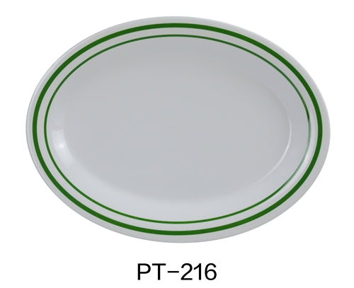Yanco PT-216 Pine Tree Oval Platter, 16" Length, 12" Width, Melamine, Pack of 12