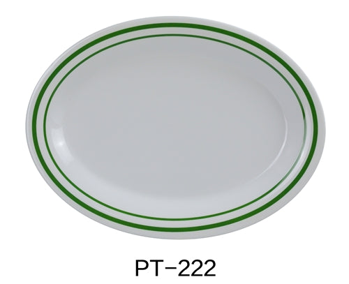Yanco PT-222 Pine Tree Oval Platter, 12" Length, 9" Width, 1" Height, Melamine, Pack of 12