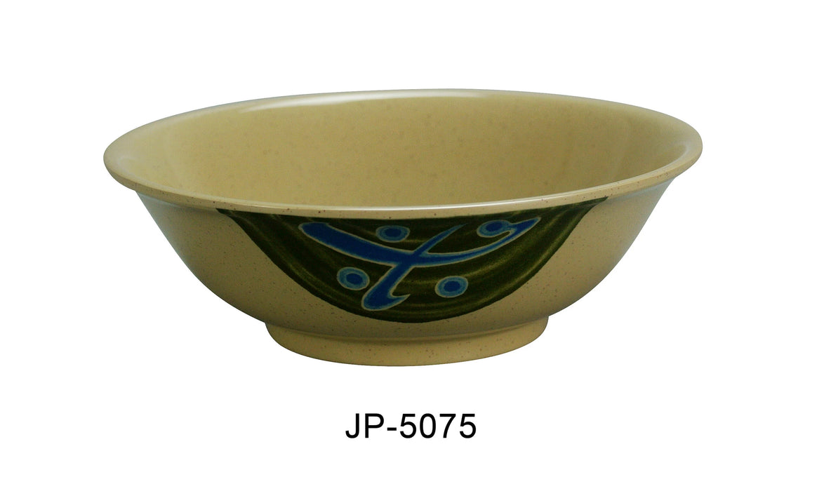 Yanco JP-5075 Japanese Soup Bowl, 48 oz Capacity, 2.75″ Height, 8.5″ Diameter, Melamine, Pack of 24