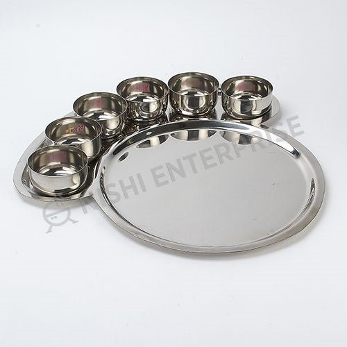 Peacock Stainless Steel Thali serving Plate 10 inch