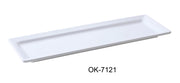 Yanco OK - 7121 Osaka - 2 Display Plate, Rectangular, 21"‚ Length, 7"‚ Width, Melamine, White Color, Pack of 6