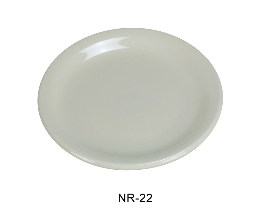 Yanco NR-22 Normandy Plate, Narrow Rim, 8.375″ Diameter, China, American White Color, Pack of 36
