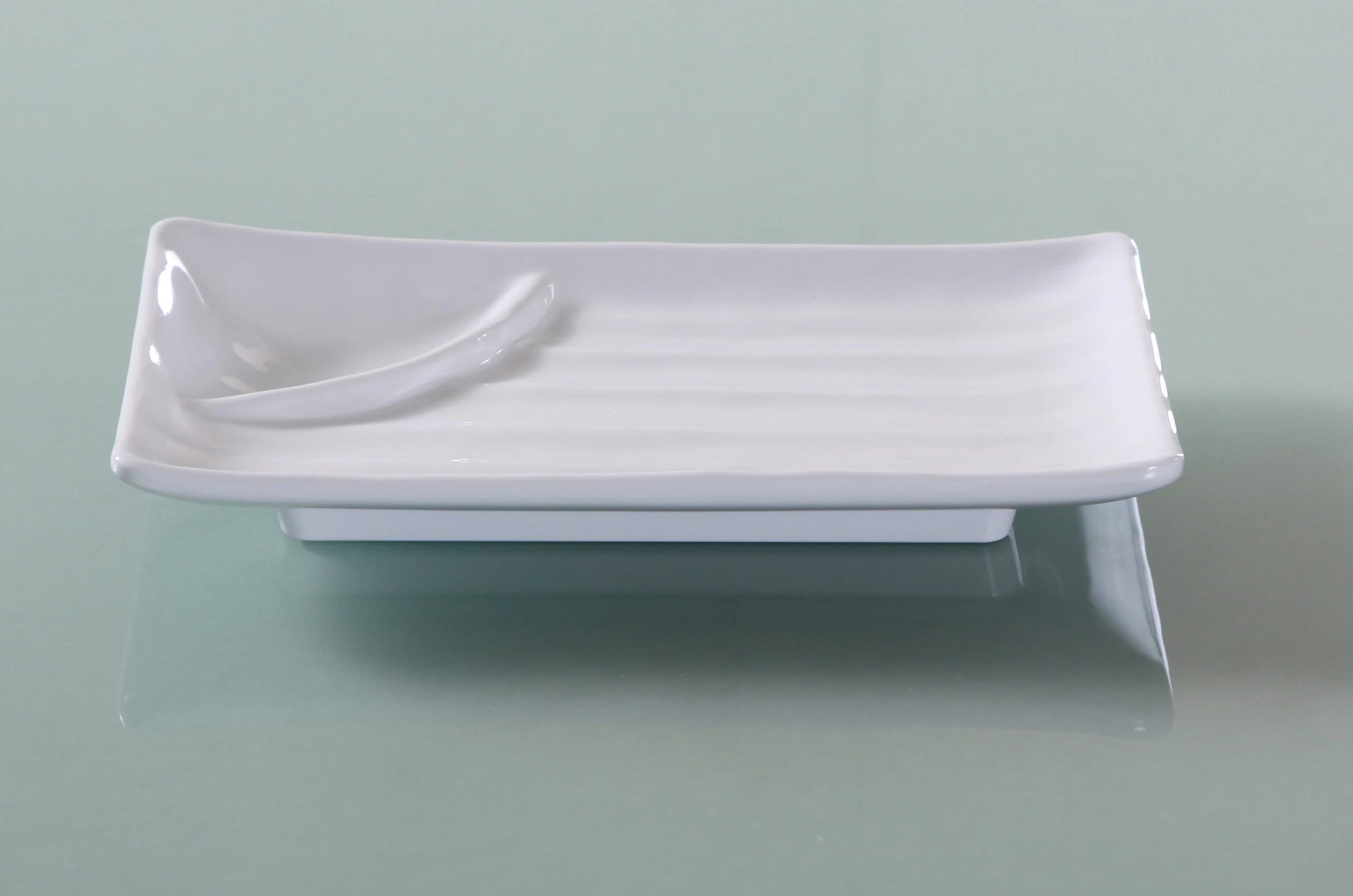 Yanco OK - 209 Osaka - 1 Divided Plate, Rectangular, 8.75"‚ Length, 5.5"‚ Width, Melamine, White Color, Pack of 24