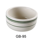 Yanco GB - 95 Green Band Jung Bowl, 9.5 oz Capacity, 4.35"‚ Diameter, 2"‚ height, China, American White Color, Pack of 36