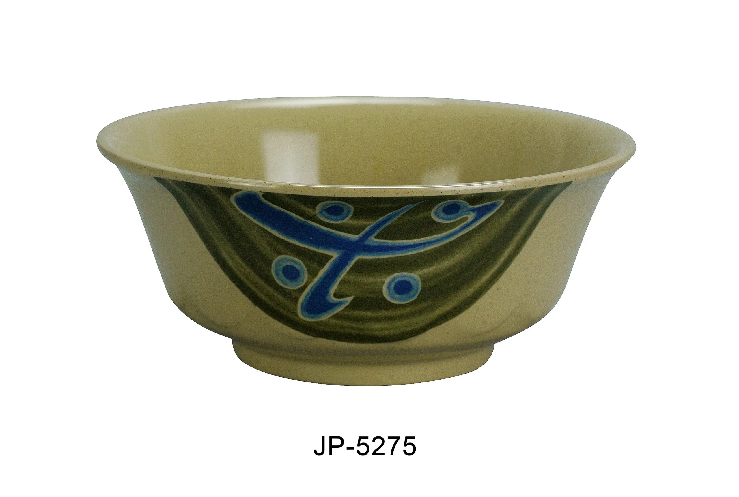Yanco JP - 5275 Japanese Curved Noodle Bowl, 22 oz Capacity, 3"‚ Height, 7"‚ Diameter, Melamine, Pack of 48