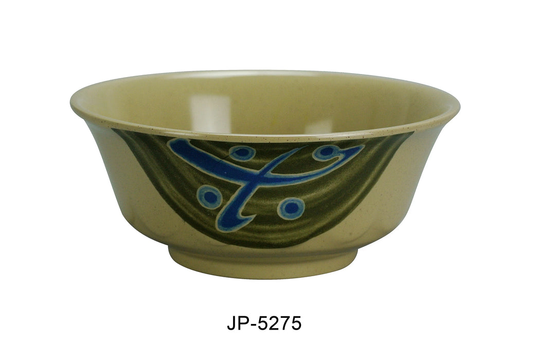 Yanco JP-5275 Japanese Curved Noodle Bowl, 22 oz Capacity, 3″ Height, 7″ Diameter, Melamine, Pack of 48