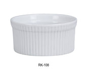 Yanco RK - 108 Ramekin, Fluted, 8 oz Capacity, 4"‚ Diameter, 1.75"‚ Height, China, Super White Color, Pack of 36