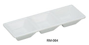 Yanco RM - 064 Rome 3 - Compartment Dessert Dish, 7.5" Length, 2.5" Width, Melamine, White Color, Pack of 48