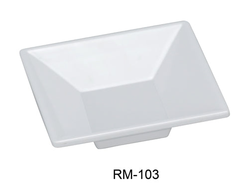 Yanco RM-103 Rome 3" Small Square Dish, Melamine, White Color, Pack of 72