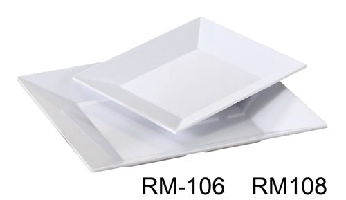 Yanco RM - 106BK Rome Square Plate, 6" Length, 6" Width, Melamine, Black Color, Pack of 48