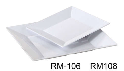 Yanco RM-106BK Rome Square Plate, 6" Length, 6" Width, Melamine, Black Color, Pack of 48