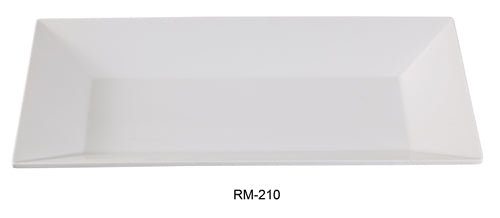 Yanco RM - 210 Rome Rectangular Plate, 10" Length, 6" Width, Melamine, White Color, Pack of 24