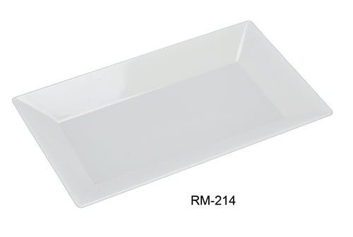 Yanco RM - 214 Rome Rectangular Plate, 14" Length, 8" Width, Melamine, White Color, Pack of 12