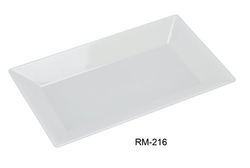 Yanco RM - 216 Rome Rectangular Plate, 16" Length, 9.5" Width, Melamine, White Color, Pack of 12