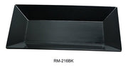 Yanco RM - 216BK Rome Rectangular Plate, 16" Length, 9.5" Width, Melamine, Black Color, Pack of 12