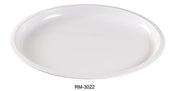 Yanco RM - 3022 Rome Turkey Platter, 22" Length, 18" Width, 1.25" Height, Melamine, White Color, Pack of 6