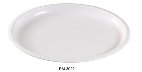 Yanco RM - 3022 Rome Turkey Platter, 22" Length, 18" Width, 1.25" Height, Melamine, White Color, Pack of 6