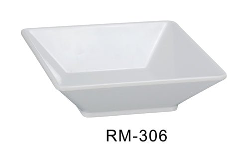 Yanco RM - 306 Rome Square Deep Plate, 14 oz Capacity, 6" Length, 6" Width, 1.75" Height, Melamine, White Color, Pack of 48
