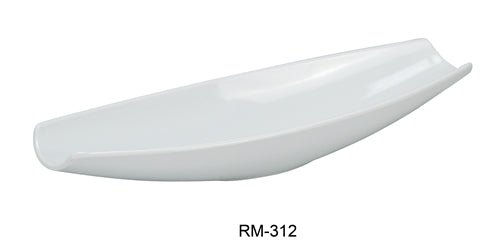 Yanco RM - 312 Rome Boat Plate, 12.5" Length, 3.75" Width, Melamine, White Color, Pack of 48