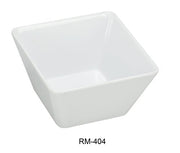 Yanco RM - 404 Rome Square Bowl, 10 oz Capacity, 3.75" Length, 3.75" Width, 2.5" Height, Melamine, White Color, Pack of 72