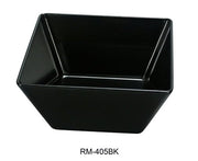 Yanco RM - 405BK Rome Square Bowl, 18 oz Capacity, 5" Length, 5" Width, 2.75" Height, Melamine, Black Color, Pack of 48
