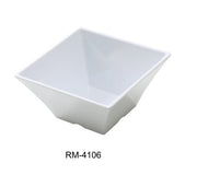Yanco RM - 4106 Rome 6" SQUARE BOWL 26 OZ, 3" Height, Melamine, White Color, Pack of 24