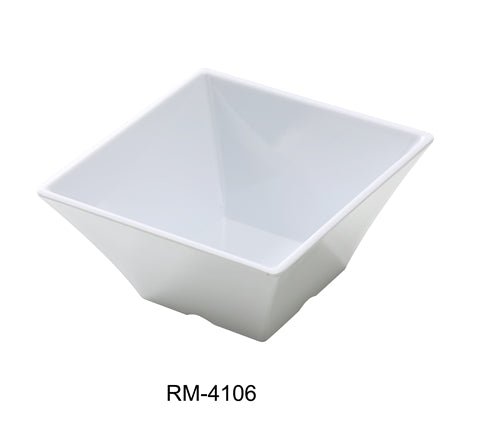 Yanco RM - 4106 Rome 6" SQUARE BOWL 26 OZ, 3" Height, Melamine, White Color, Pack of 24