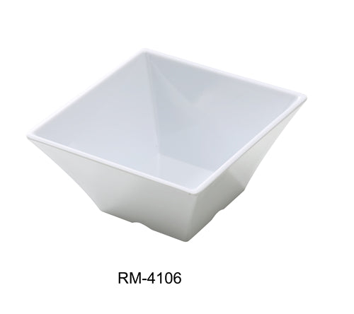 Yanco RM-4106 Rome  6" SQUARE BOWL 26 OZ, 3" Height, Melamine, White Color, Pack of 24