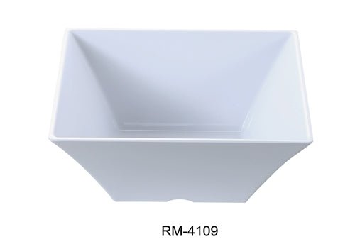 Yanco RM - 4109 Rome 10" Square Bowl, 98 oz Capacity, 4" Hight", Melamine, White Color, Pack of 12