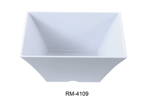 Yanco RM-4109 Rome 10" Square Bowl, 98 oz Capacity, 4" Hight", Melamine, White Color, Pack of 12