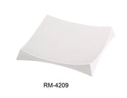 Yanco RM - 4209 Rome Square Sushi Plate with Foot, 8.5" Width, 8.5" Length, Melamine, White Color, Pack of 12
