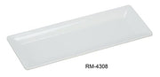 Yanco RM - 4308 Rome Rectangular Plate, 9.25" Length, 3.5" Width, Melamine, White Color, Pack of 48